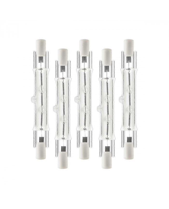5 Pack R7s 118mm 300w 230v, r7s Ampoule linéaire halogène, lampe halogène dimmable pour la construction Wo