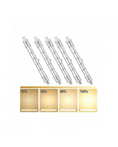 5 Pack R7s 118mm 300w 230v, r7s Ampoule linéaire halogène, lampe halogène dimmable pour la construction Wo
