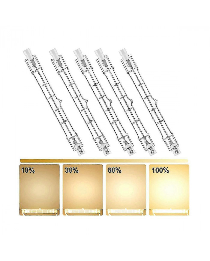 5 Pack R7s 118mm 300w 230v, r7s Ampoule linéaire halogène, lampe halogène dimmable pour la construction Wo