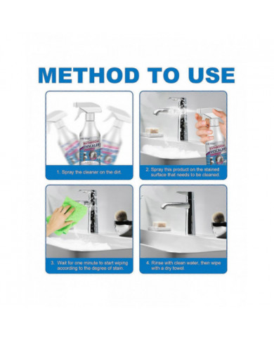 Nettoyant de salle de bain Salle de bain Détartrant en verre à carrelage Robinet Dissolvant Baignoire Nettoyant 60ml