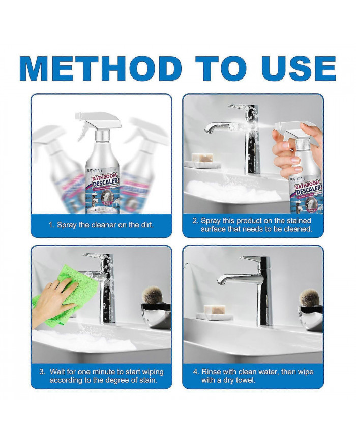Nettoyant de salle de bain Salle de bain Détartrant en verre à carrelage Robinet Dissolvant Baignoire Nettoyant 60ml