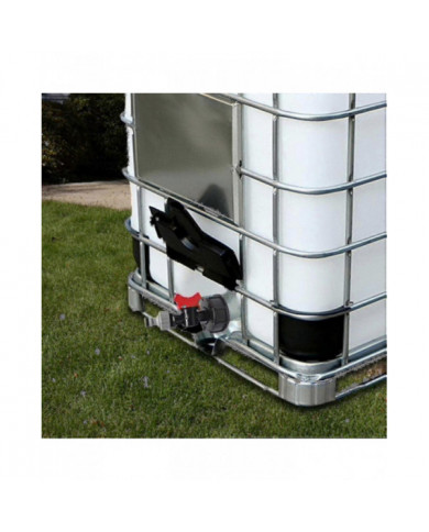 Réservoir d’eau IBC de 1000 litres avec vanne adaptateur S60x6 et 3/4-yvan (robinet uniquement)