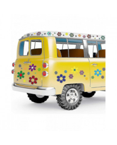 96 Pièces Voiture Fleurs Autocollants 60's Hippie Thème Party Stickers Multicolore Daisy Stickers Vinyle Retro [...]