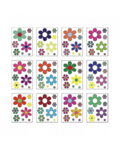 96 Pièces Voiture Fleurs Autocollants 60's Hippie Thème Party Stickers Multicolore Daisy Stickers Vinyle Retro [...]