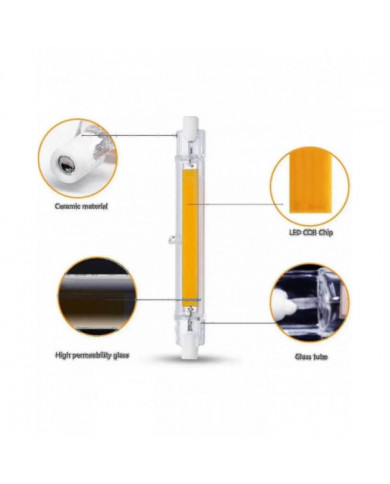 R7s Ampoule LED 118mm 30W Dimmable, Blanc chaud 3000k 3000LM, Linéaire Remplacer J118 300W Lampe Halogéne, 360 A