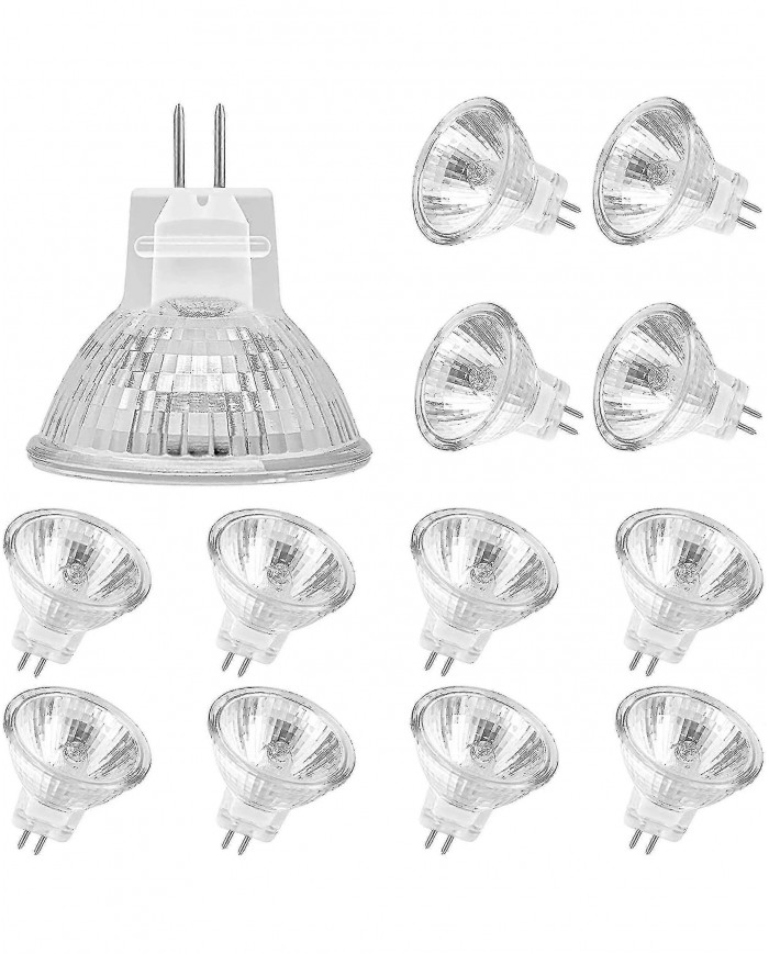 Ampoules halogènes Mr11 (paquet de 12), lampe halogène Gu4 12v 20w, couvercle en verre d’ampoule à intensité [...]