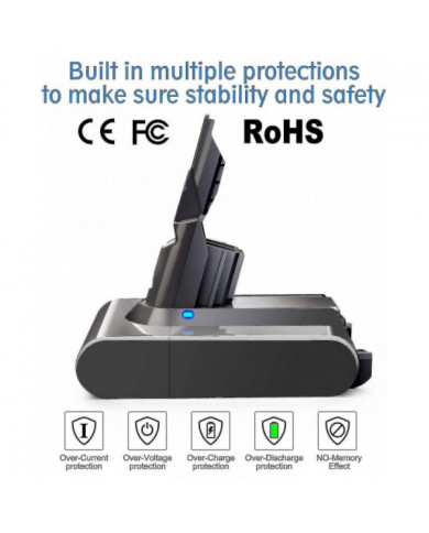 V7 Batterie 21.6V 4600mah Compatible V7 Animal V7 Hepa V7 Motorhead Pro V7 Trigger V7 Car