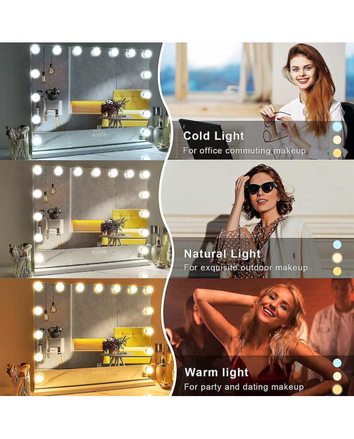 Bebetter Hollywood Mirror Usb Makeup Lights Éclairé 10 Ampoules 3 Modes d’éclairage Table Murale Cosm Uniquement Y [...]