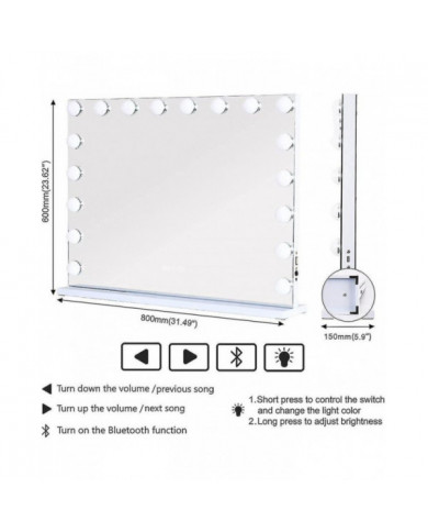 Bebetter Hollywood Mirror Usb Makeup Lights Éclairé 10 Ampoules 3 Modes d’éclairage Table Murale Cosm Uniquement Y [...]