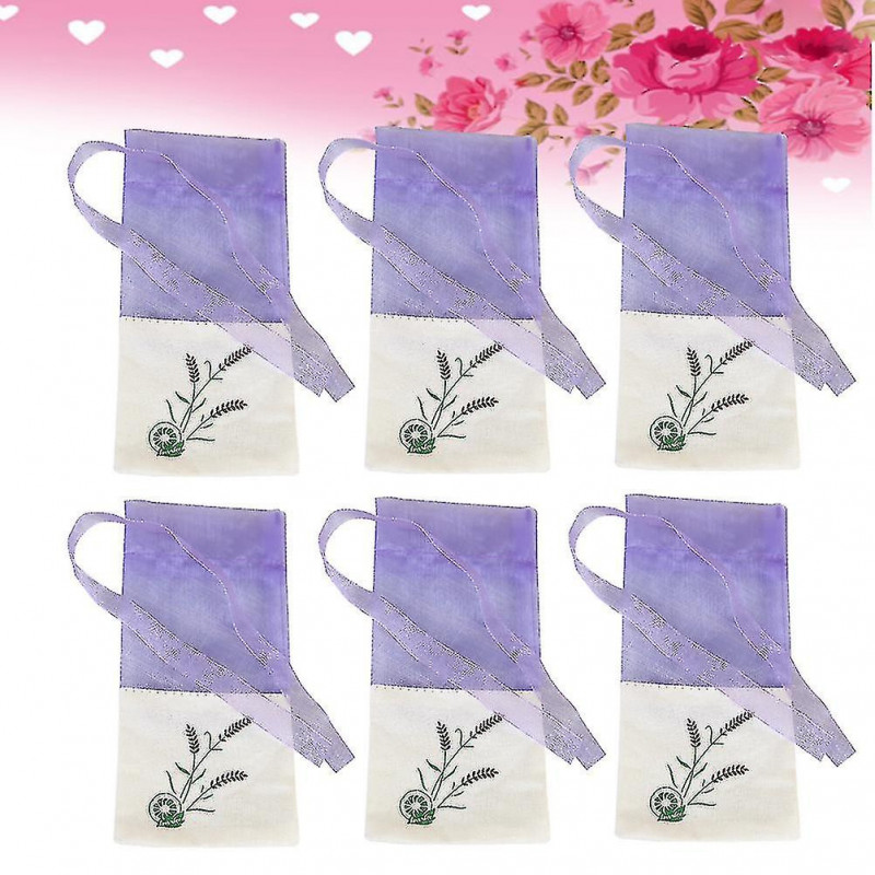 6 Pcs Lavender Scented Sachets Cotton Sachet Bags Lavender Pouch Bags Lavender Sachet