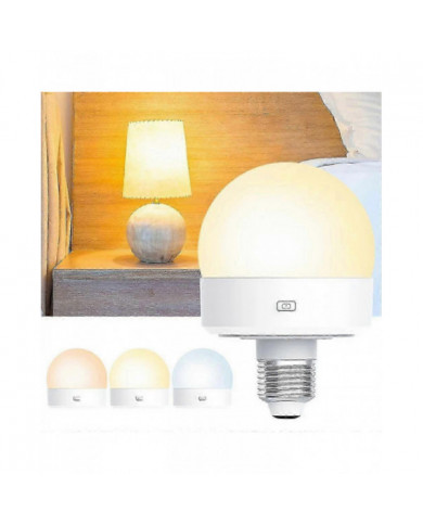 2pcs E27 Ampoule rechargeable 3 températures de couleur lampe de table avec minuterie à distance