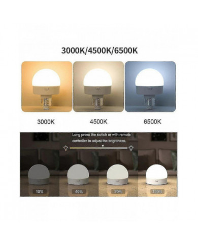 2pcs E27 Ampoule rechargeable 3 températures de couleur lampe de table avec minuterie à distance