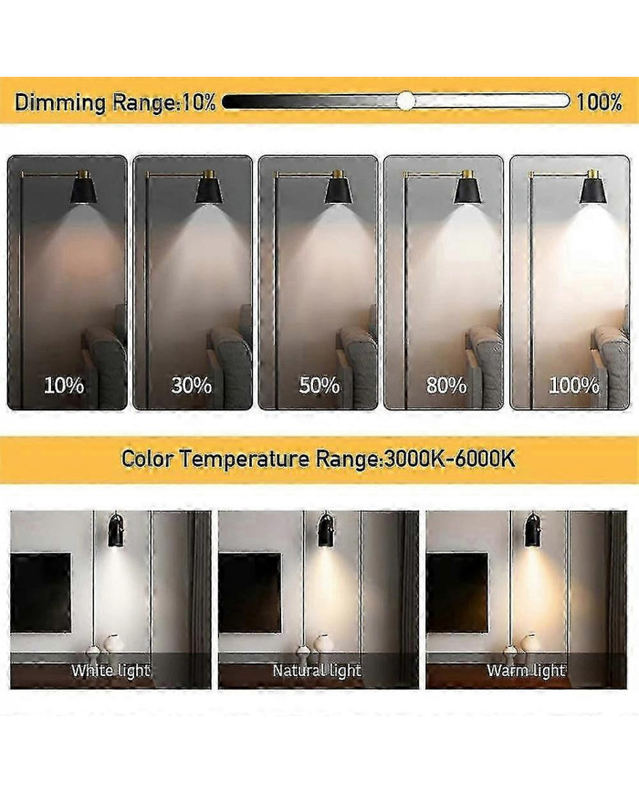 2pcs E27 Ampoule rechargeable 3 températures de couleur lampe de table avec minuterie à distance