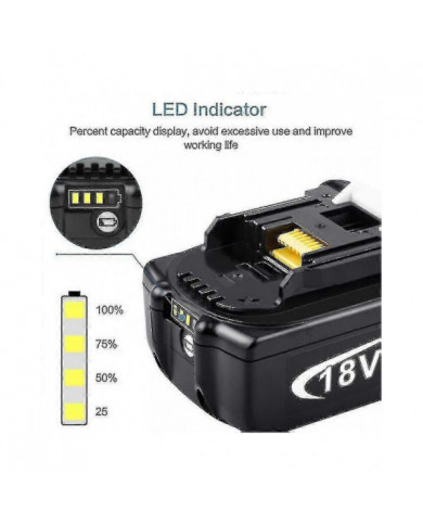 Pack de 2 pour batterie Makita 18v 6.0 Ah Lxt Li-ion Bl1850b Bl1830b Bl1860b Sans fil