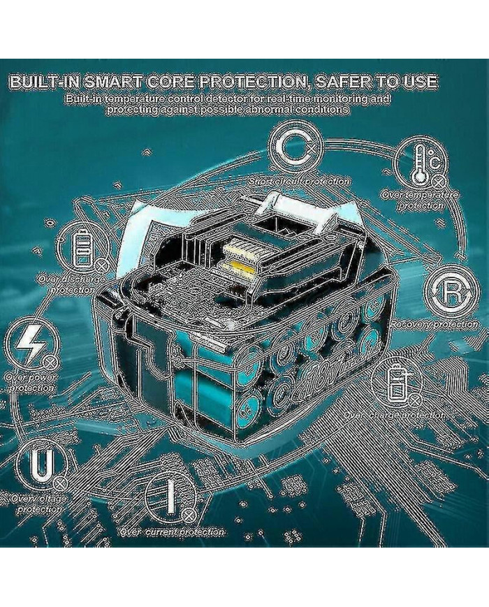 Pack de 2 pour batterie Makita 18v 6.0 Ah Lxt Li-ion Bl1850b Bl1830b Bl1860b Sans fil