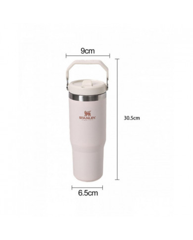 Gobelet de paille de 30 oz en acier inoxydable Tasse isolée sous vide Tasse thermique de grande capacité étanche pour