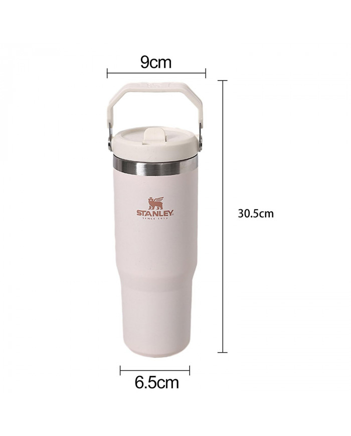 Gobelet de paille de 30 oz en acier inoxydable Tasse isolée sous vide Tasse thermique de grande capacité étanche pour