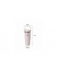 Gobelet de paille de 30 oz en acier inoxydable Tasse isolée sous vide Tasse thermique de grande capacité étanche pour