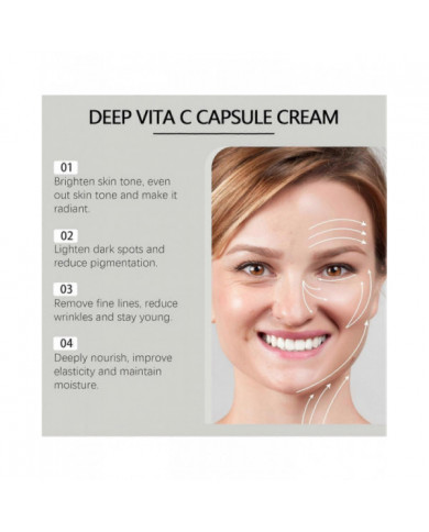 Crème Deep Vita C, lotion hydratante anti-rides à la vitamine C pour un éclat instantané
