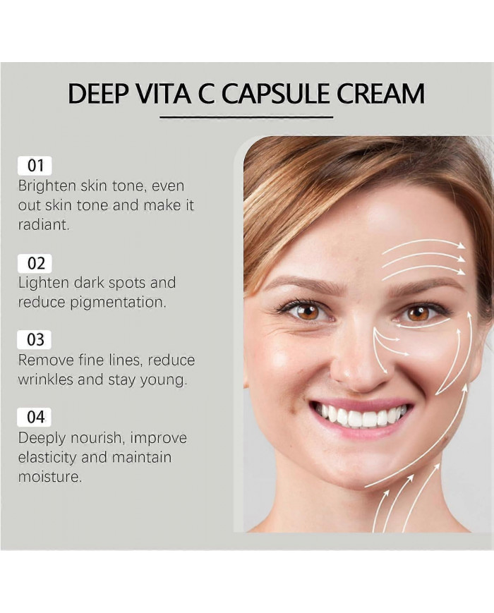 Crème Deep Vita C, lotion hydratante anti-rides à la vitamine C pour un éclat instantané