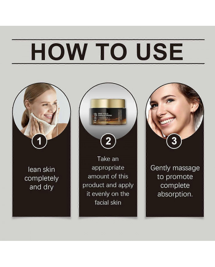 Crème Deep Vita C, lotion hydratante anti-rides à la vitamine C pour un éclat instantané