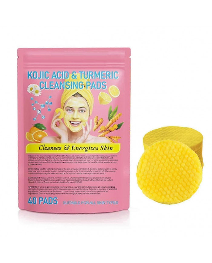 40-160pcs Curcuma Acide Kojique Exfoliant Nettoyant Tampons Doux Nettoyant Visage Outil Fournitures De Soins Du Visage