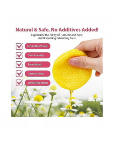 40-160pcs Curcuma Acide Kojique Exfoliant Nettoyant Tampons Doux Nettoyant Visage Outil Fournitures De Soins Du Visage