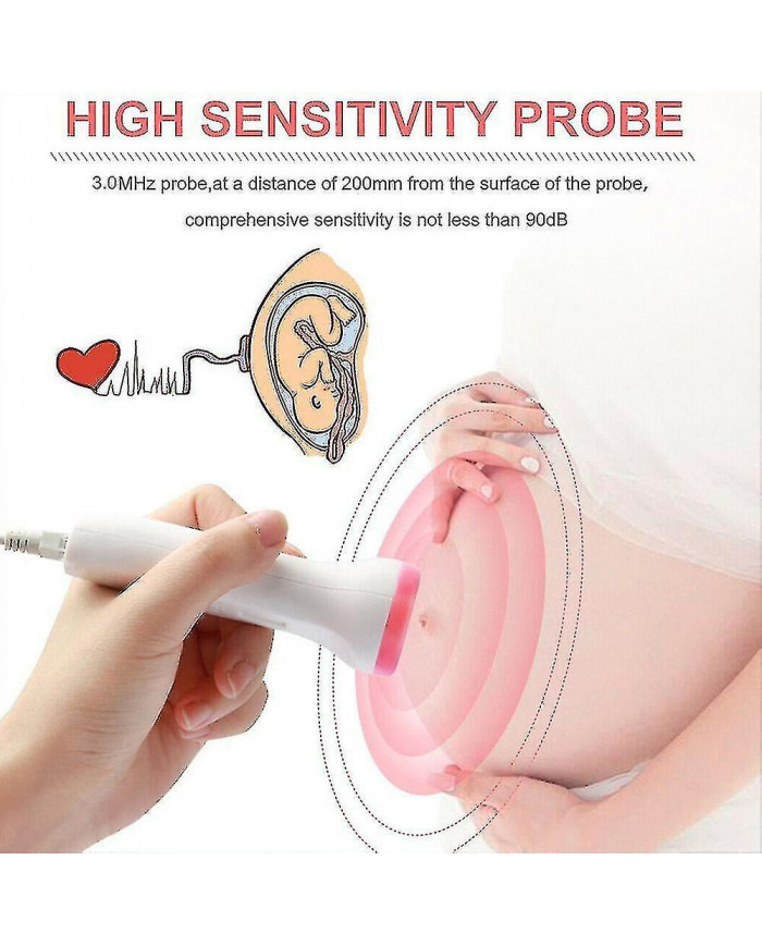 Doppler fœtal à ultrasons Détecter le taux de rythme cardiaque de bébé Moniteur prénatal