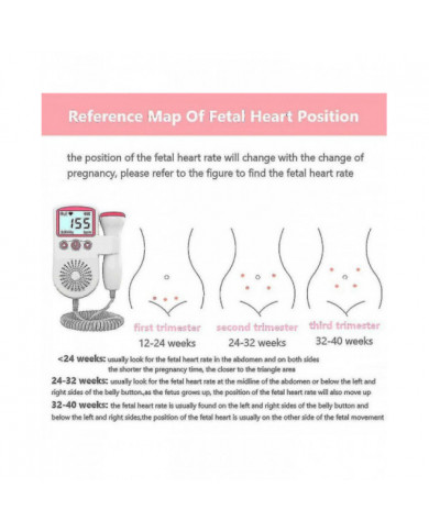 Doppler fœtal à ultrasons Détecter le taux de rythme cardiaque de bébé Moniteur prénatal