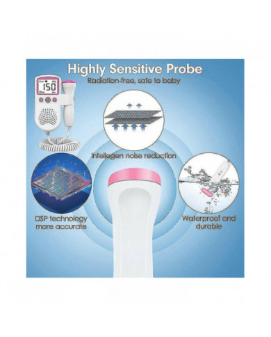 Doppler fœtal à ultrasons Détecter le taux de rythme cardiaque de bébé Moniteur prénatal