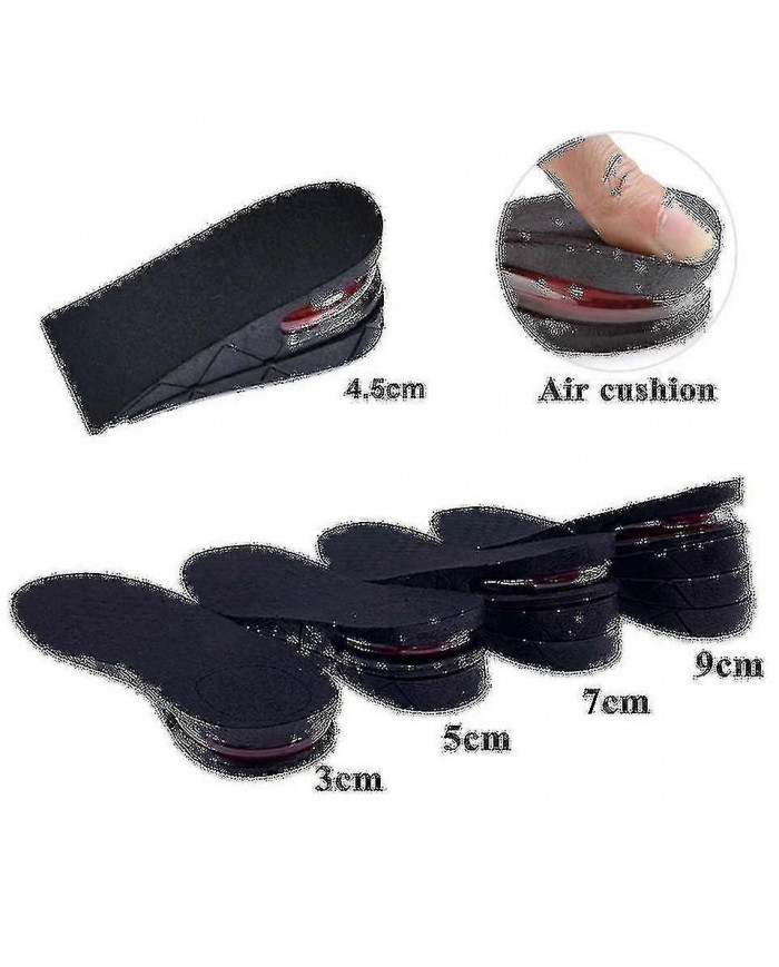 Semelle intérieure invisible pour l’augmentation, de 3 cm à 9 cm, coussin d’accentuation, réglable