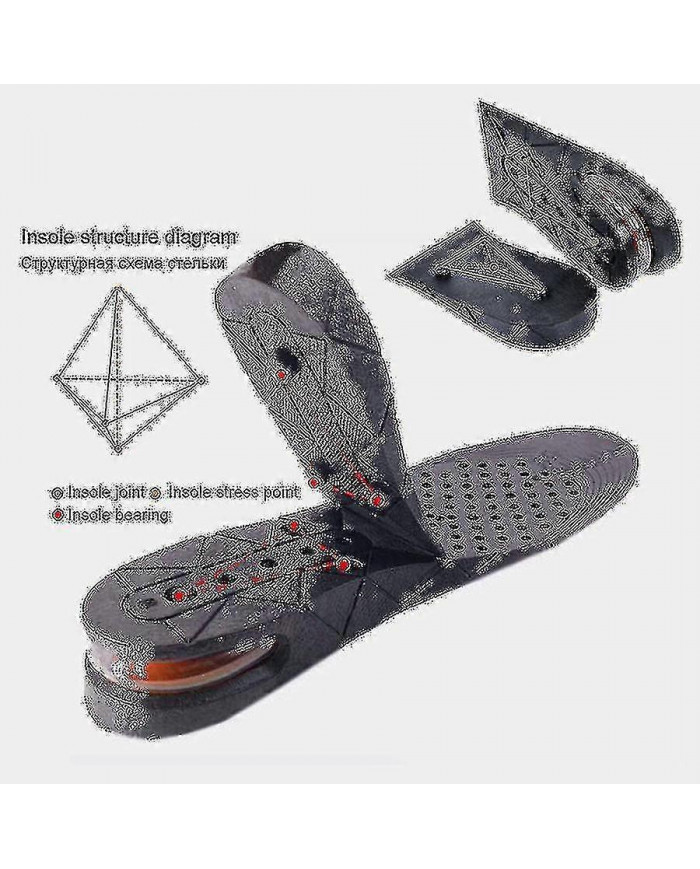 Semelle intérieure invisible pour l’augmentation, de 3 cm à 9 cm, coussin d’accentuation, réglable