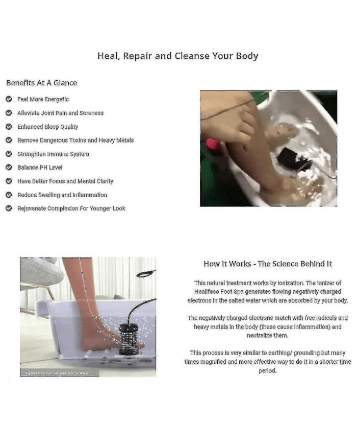 Ionic Foot Spa Détoxifie Et Nettoie À La Maison - Machine Ionique Detox Foot Spa Pour Détoxifier Votre Corps Et