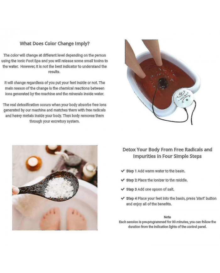 Ionic Foot Spa Détoxifie Et Nettoie À La Maison - Machine Ionique Detox Foot Spa Pour Détoxifier Votre Corps Et