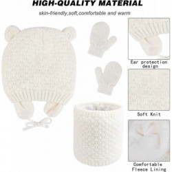 Kids Winter Warm Beanie Hats Snood Gloves Set, 3 In 1 Thicken Fleece Thermal Gift