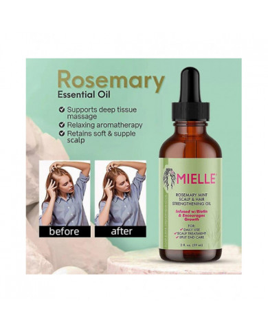 Huile essentielle de croissance des cheveux Romarin Menthe Huile fortifiante pour les cheveux Traitement [...]