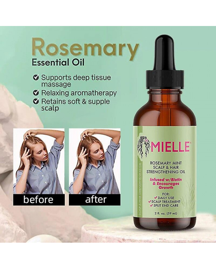 Huile essentielle de croissance des cheveux Romarin Menthe Huile fortifiante pour les cheveux Traitement [...]