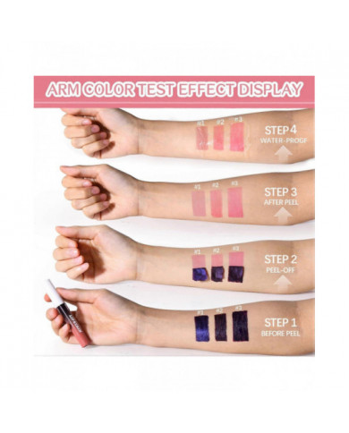 3Pcs Teinture à lèvres, Peel Off Lip Liner Tattoo - Longue durée, imperméable à l’eau et résistant au transfert [...]