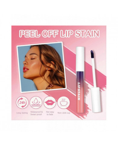 3Pcs Teinture à lèvres, Peel Off Lip Liner Tattoo - Longue durée, imperméable à l’eau et résistant au transfert [...]