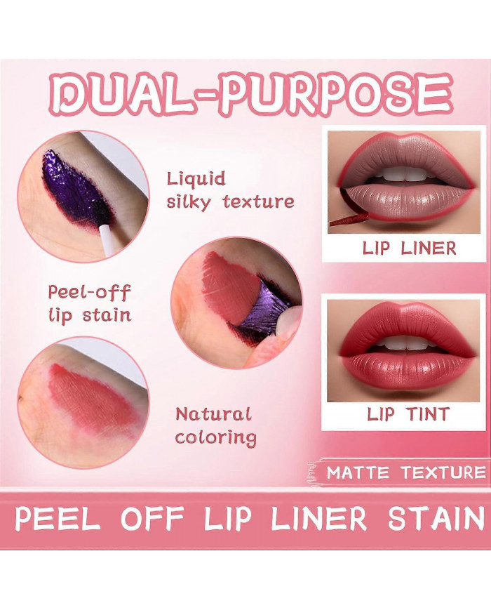 3Pcs Teinture à lèvres, Peel Off Lip Liner Tattoo - Longue durée, imperméable à l’eau et résistant au transfert [...]