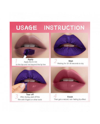 3Pcs Teinture à lèvres, Peel Off Lip Liner Tattoo - Longue durée, imperméable à l’eau et résistant au transfert [...]