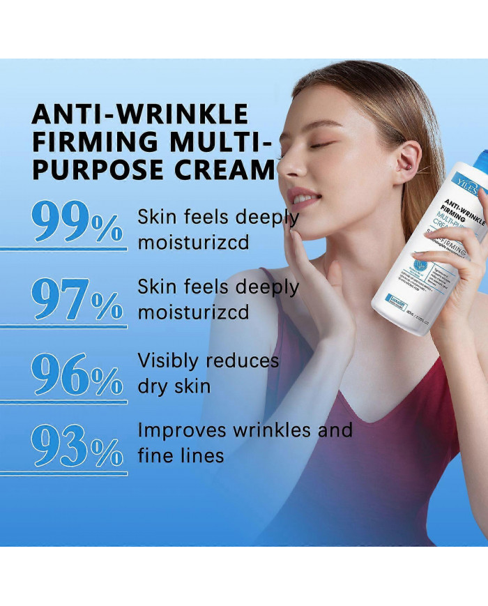 Crème multi-usages raffermissante anti-rides, crème rajeunissante raffermissante avancée, resserre et lisse les rides