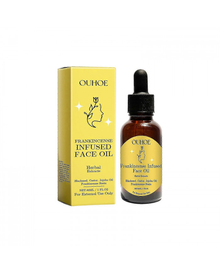 Résine d’encens infusé de graines noires biologiques, huiles de ricin et de jojoba pour le visage, hydratant [...]