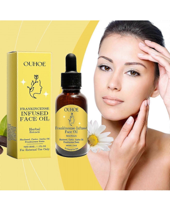 Résine d’encens infusé de graines noires biologiques, huiles de ricin et de jojoba pour le visage, hydratant [...]