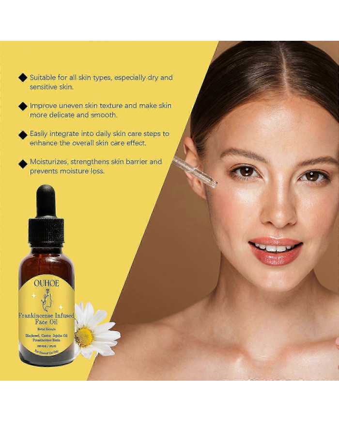 Résine d’encens infusé de graines noires biologiques, huiles de ricin et de jojoba pour le visage, hydratant [...]