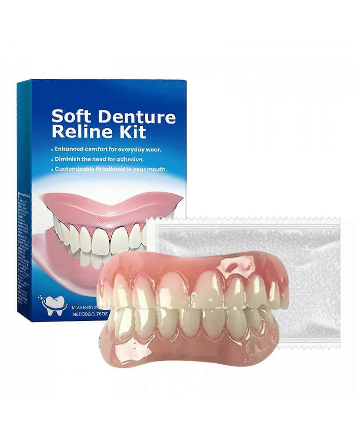 1-3x Kit de regarnissage en silicone de prothèse dentaire Perfect Fit Regarnissage de prothèse souple pour hommes [...]