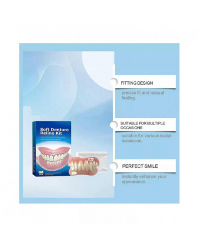 1-3x Kit de regarnissage en silicone de prothèse dentaire Perfect Fit Regarnissage de prothèse souple pour hommes [...]