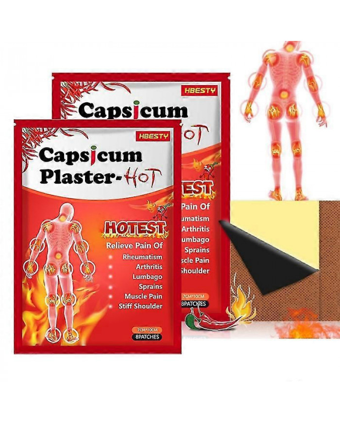 Capsicum Plaster Tiger Patchs chauds soulageant la douleur Soulagement des articulations musculaires 8/16/24/40x