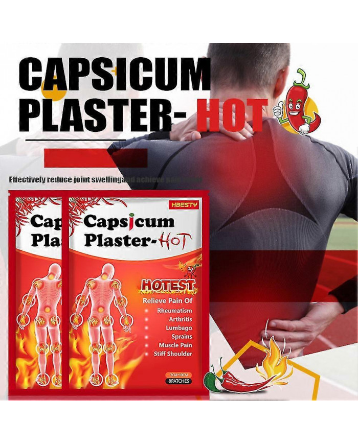 Capsicum Plaster Tiger Patchs chauds soulageant la douleur Soulagement des articulations musculaires 8/16/24/40x
