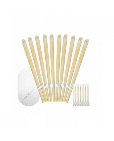Kit d’élimination du cérumen fabriqué à la main de 40 pièces, fabriqué avec du papier enduit de cire d’abeille à 100 %
